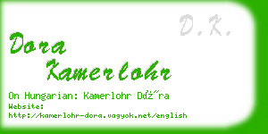 dora kamerlohr business card